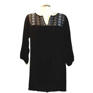 Addition Elle Tunic Blouse Womens 16 Black Crochet Lace Witchy Goth Whimsygoth